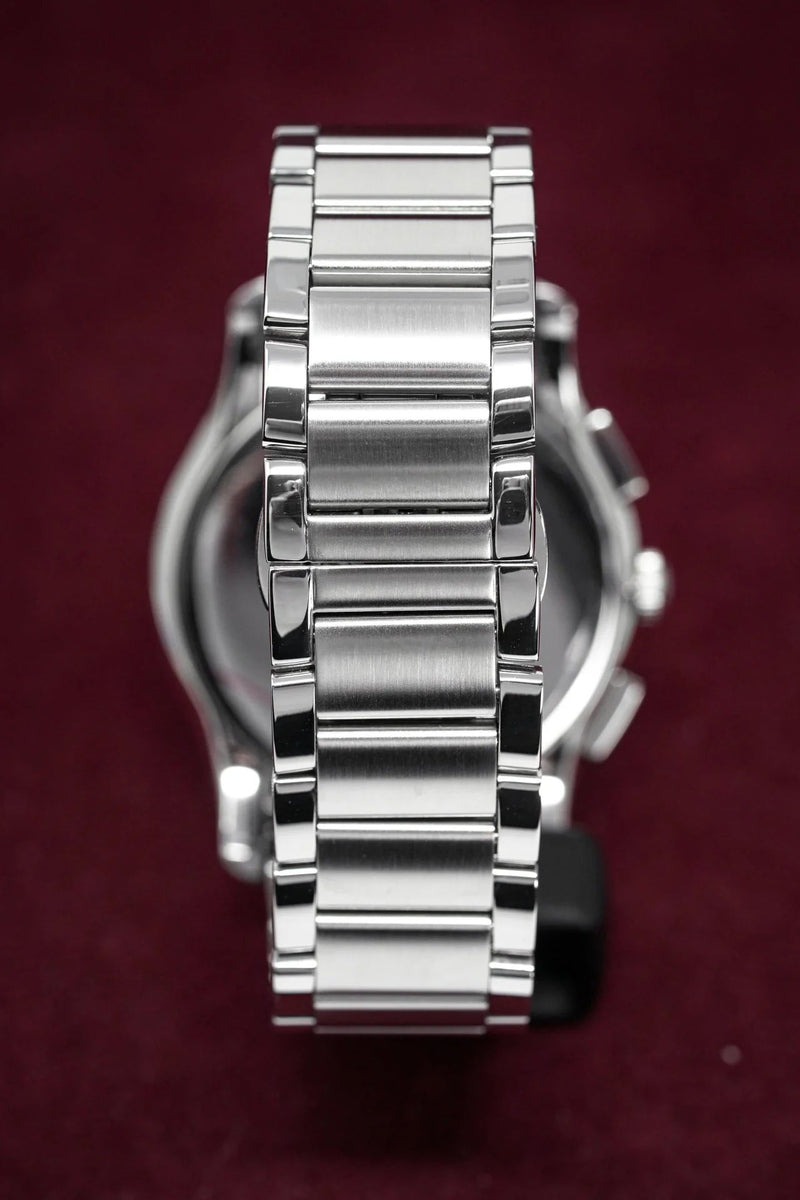 Emporio Armani Valente Chronograph Quartz Black Dial Silver Steel Strap Watch For Men - AR11083