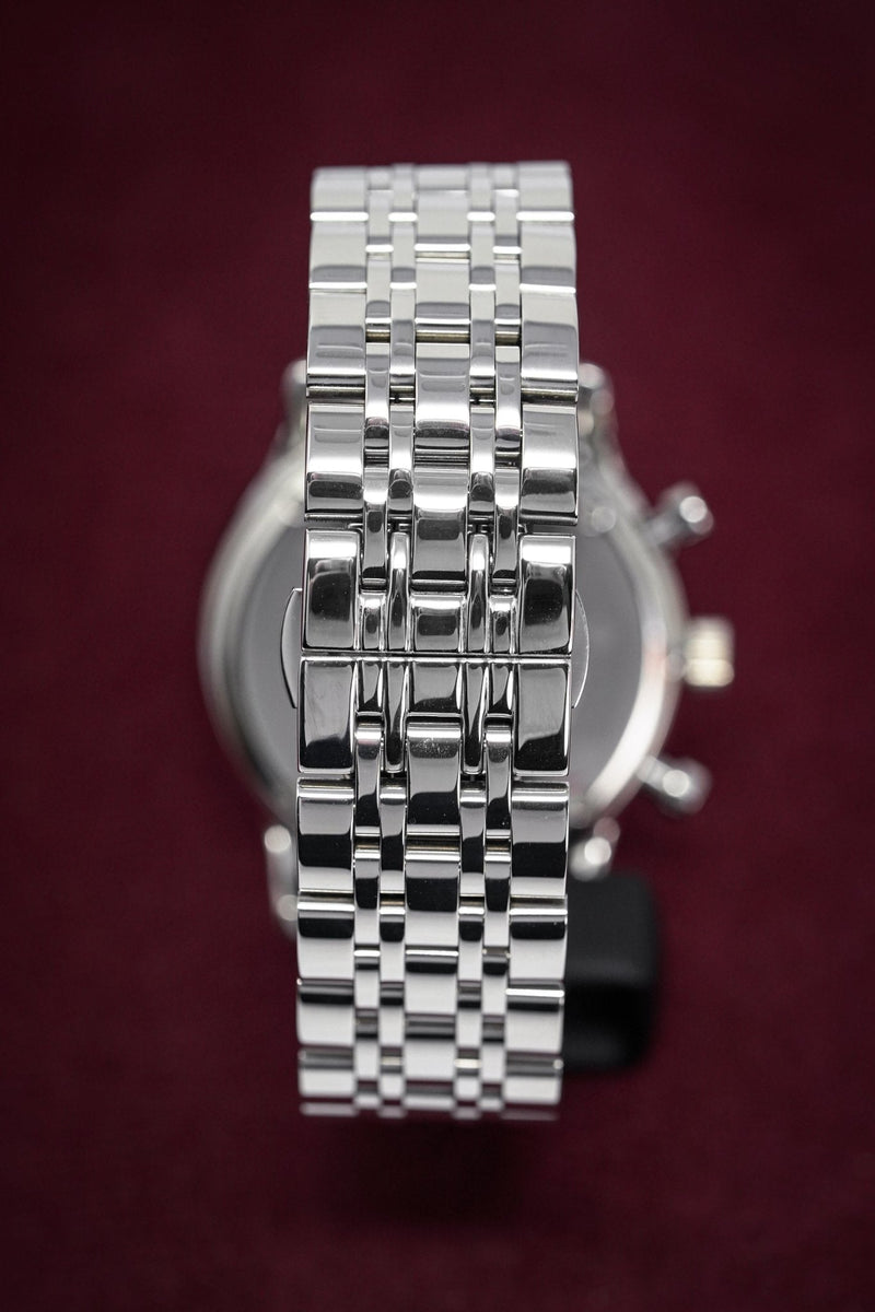 Emporio Armani Chronograph Black Dial Silver Steel Strap Watch For Men - AR0389 Buy Now By Emporio Armani