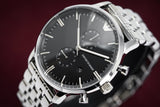 Emporio Armani Chronograph Black Dial Silver Steel Strap Watch For Men - AR0389 Buy Now By Emporio Armani