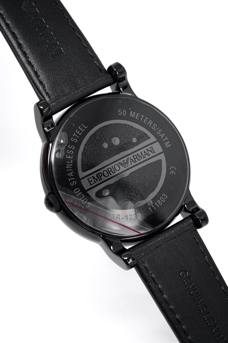 Emporio Armani Classic Black Dial Black Leather Strap Watch For Men - AR1732 Buy Now By Emporio Armani