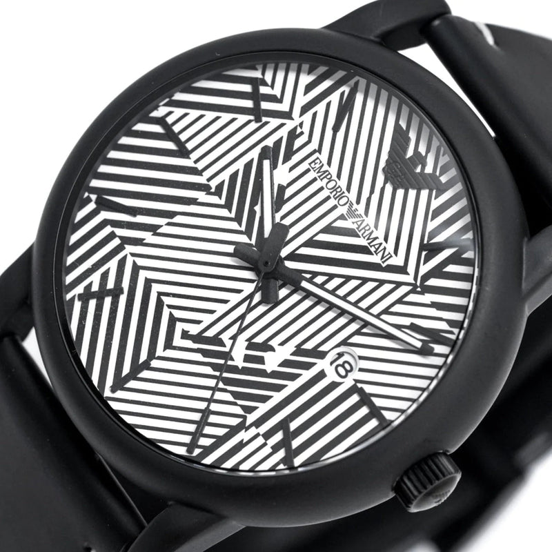 Emporio Armani Luigi Quartz White Dial Black Rubber Strap Watch For Men - AR11136 Buy Now By Emporio Armani