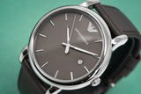 Emporio Armani Classic Quartz Grey Dial Grey Leather Strap Watch For Men - AR1730 Buy Now By Emporio Armani