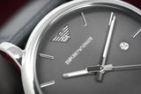 Emporio Armani Classic Quartz Grey Dial Grey Leather Strap Watch For Men - AR1730 Buy Now By Emporio Armani