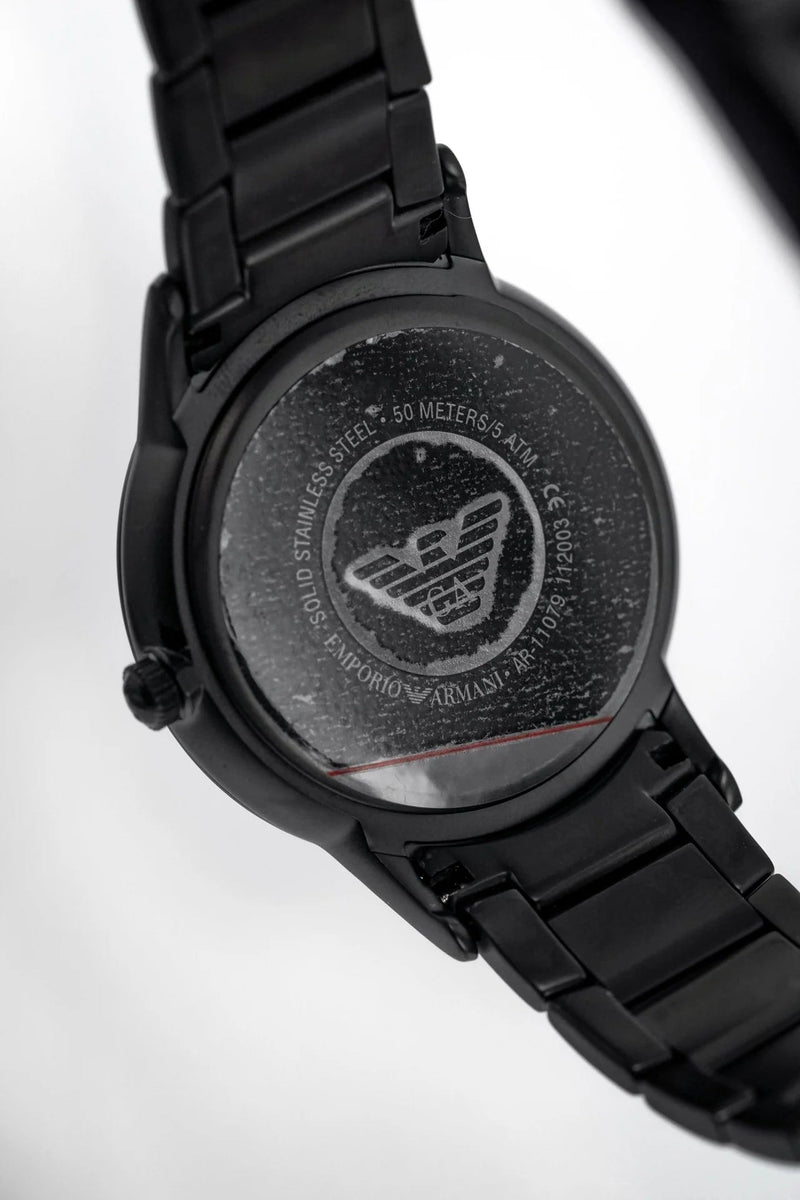 Emporio Armani Renato Quartz Black Dial Black Steel Strap Watch For Men - AR11079 Buy Now By Emporio Armani