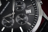 Emporio Armani Renato Chronograph Black Dial Black Leather Strap Watch For Men - AR2447 Buy Now By Emporio Armani