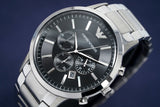 Emporio Armani Sportivo Chronograph Black Dial Silver Steel Strap Watch For Men - AR2460 Buy Now By Emporio Armani