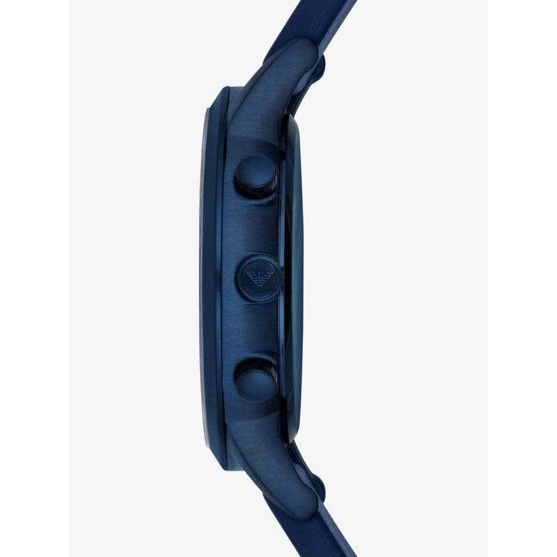 Emporio Armani Renato Chronograph Silver Dial Blue Silicone Strap Watch For Men - AR11026 Buy Now By Emporio Armani