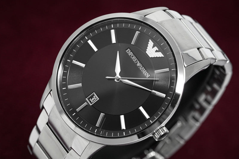 Emporio Armani Sportivo Black Dial Silver Stainless Steel Watch For Men - AR2457 Buy Now By Emporio Armani