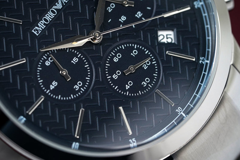 Emporio Armani Renato Chronograph Blue Dial Silver Steel Strap Watch For Men - AR2486 Buy Now By Emporio Armani