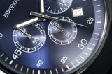 Emporio Armani Sportivo Chronograph Blue Dial Black Strap Watch For Men - AR5921