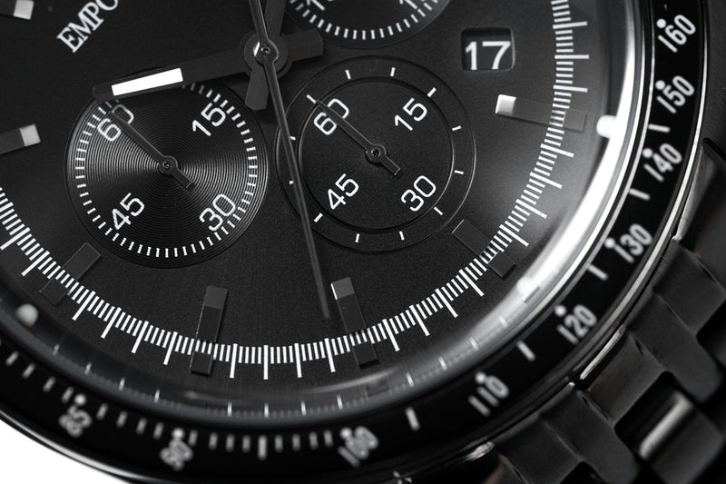 Emporio Armani Tazio Chronograph Black Dial Black Steel Strap Watch For Men - AR5989 Buy Now By Emporio Armani