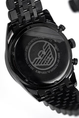 Emporio Armani Tazio Chronograph Black Dial Black Steel Strap Watch For Men - AR5989 Buy Now By Emporio Armani