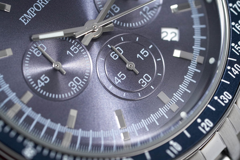 Emporio Armani Sportivo Chronograph Blue Stainless Steel Watch For Men - AR6072 Buy Now By Emporio Armani