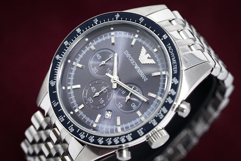 Emporio Armani Sportivo Chronograph Blue Stainless Steel Watch For Men - AR6072 Buy Now By Emporio Armani