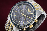 Emporio Armani Tazio Chronograph Blue Dial Two Tone Stainless Steel Watch For Men - AR6088 Buy Now By Emporio Armani
