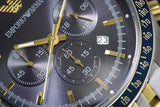 Emporio Armani Tazio Chronograph Blue Dial Two Tone Stainless Steel Watch For Men - AR6088 Buy Now By Emporio Armani