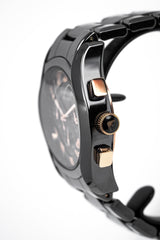 Emporio Armani Valente Ceramica Chronograph Black Dial Black Steel Strap Watch For Men - AR1410 Buy Now By Emporio Armani