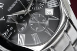 Emporio Armani Valente Chronograph Black Dial Silver Stainless Steel Watch For Men - AR0673 Buy Now By Emporio Armani