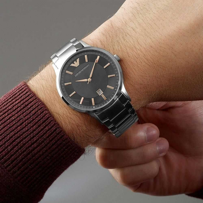 Emporio Armani Renato Quartz Grey Dial Silver Steel Strap Watch For Men - AR2514 Buy Now By Emporio Armani