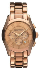 Emporio Armani Valente Chronograph Rose Gold Dial Rose Gold Steel Strap Watch For Men - AR0365 Buy Now By Emporio Armani