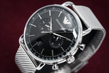 Emporio Armani Chronograph Black Dial Silver Mesh Bracelet Watch For Men - AR11104 Buy Now By Emporio Armani