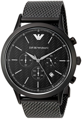 Emporio Armani Renato Chronograph Black Dial Black Mesh Bracelet Watch For Men - AR2498 Buy Now By Emporio Armani