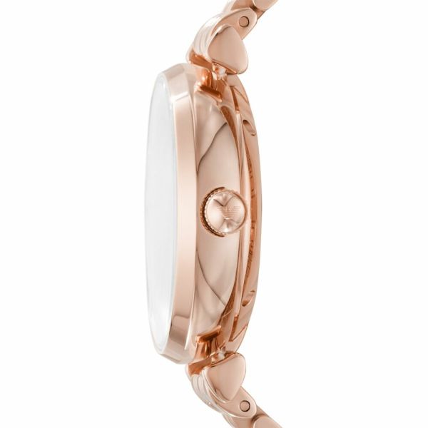 Emporio Armani Gianni T-Bar Silver Dial Rose Gold Steel Strap Watch For Women - AR60023 Buy Now By Emporio Armani