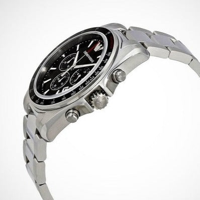 Emporio Armani Sigma Chronograph Black Dial Silver Steel Strap Watch For Men - AR6098 Buy Now By Emporio Armani