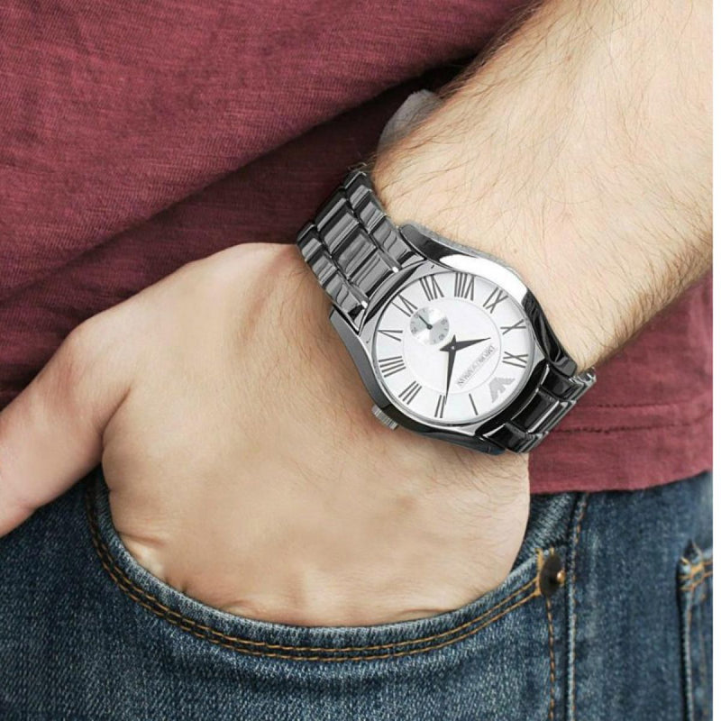 Emporio Armani Classic Quartz Silver Dial Silver Steel Strap Watch For Men - AR0647 Buy Now By Emporio Armani