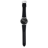 Shop Emporio Armani Kappa Analog Quartz Black Dial Black Leather Strap Watch For Men - AR11013 in USA