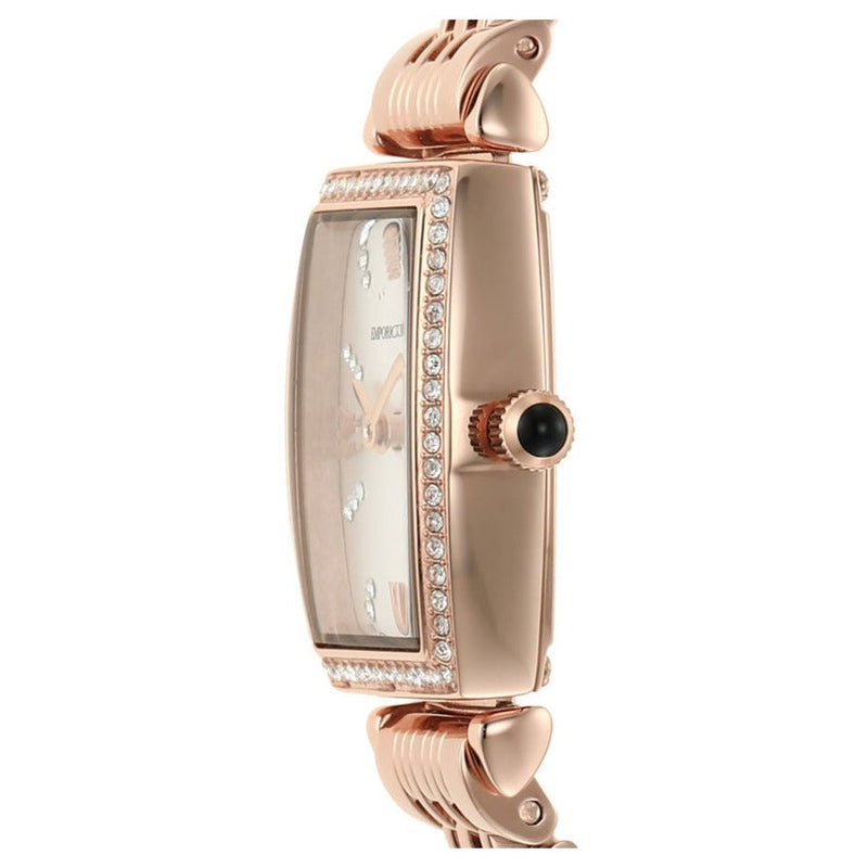 Emporio Armani Gianni T Bar Quartz Crystals White Dial Rose Gold Steel Strap Watch For Women - AR11406 Buy Now By Emporio Armani