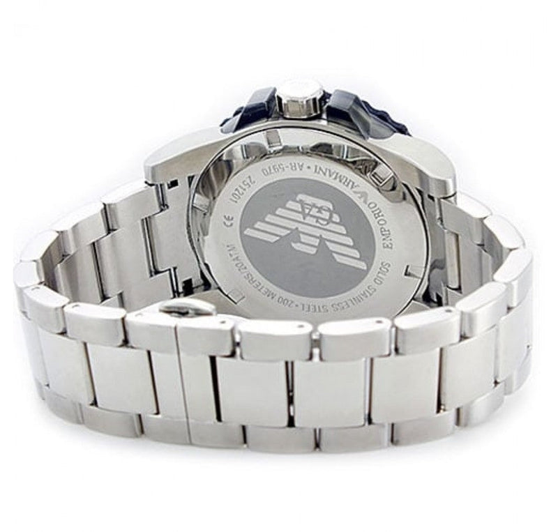 Emporio Armani Bracelet Collection Black Dial Silver Steel Strap Watch For Men - AR5970 Buy Now By Emporio Armani