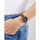 Daniel Wellington Classic Petite Bristol Black Dial Brown Leather Strap Watch For Women - DW00100165 Buy Now By Daniel Wellington