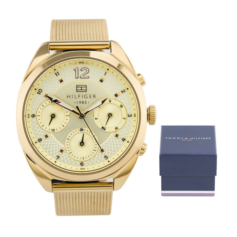 Tommy Hilfiger Mia Gold Dial Gold Mesh Bracelet Watch for Women - 1781488 Buy Now By Tommy Hilfiger