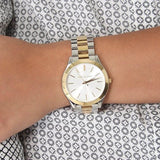Michael Kors Runway White Dial Two Tone Stainless Steel Strp Watch for Women - MK3204A Buy Now By Michael Kors
