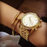 Michael Kors Lexington Chronograph Gold Dial Gold Steel Strap Watch for Women - MK5556 Buy Now By Michael Kors