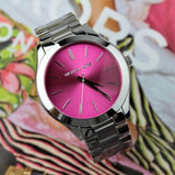 Michael Kors Slim Runway Quartz Pink Dial Silver Steel Strap Watch For Women - MK3291 Buy Now By Michael Kors