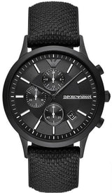Emporio Armani Renato Chronograph Black Dial Black Nylon Strap Watch For Men - AR11457 Buy Now By Emporio Armani