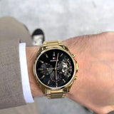 Tommy Hilfiger Baker Chronograph Black Dial Gold Steel Strap Watch for Men - 1710447 Buy Now By Tommy Hilfiger