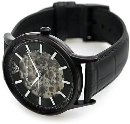 Emporio Armani Meccanico Automatic Black Dial Black Leather Strap Watch For Men - AR60042 Buy Now By Emporio Armani