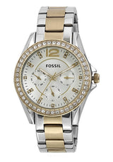 Fossil Riley White Dial Two Tone Steel Strap Watch for Women - ES3204 Buy Now By Fossil