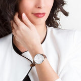 Fossil Jacqueline White Dial Brown Leather Strap Watch for Women - ES3708 Buy Now By Fossil