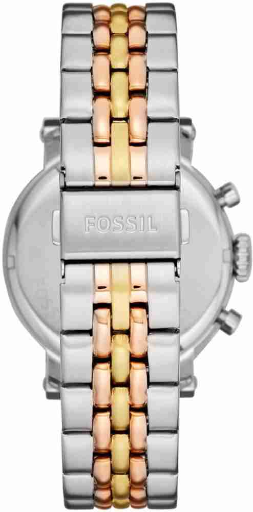 Fossil Boyfriend Chronograph White Dial Two Tone Steel Strap Watch for Women - ES3840 Buy Now By Fossil