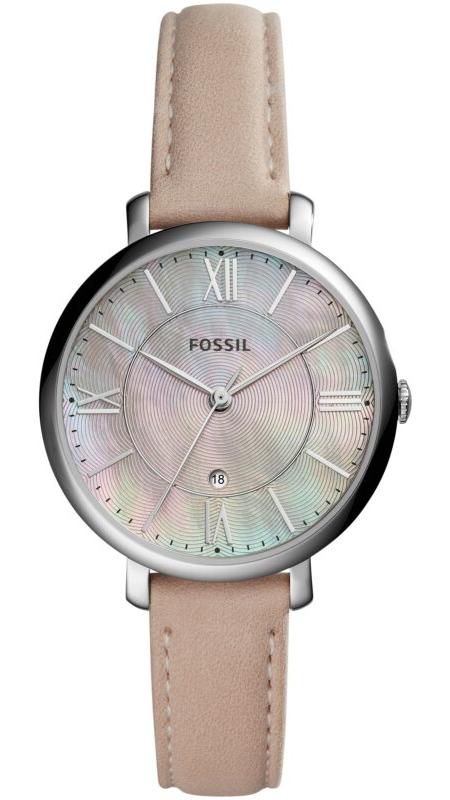 Shop Fossil Jacqueline Blush Mother of Pearl Dial Pink Leather Strap Watch for Women - ES4151 in USA