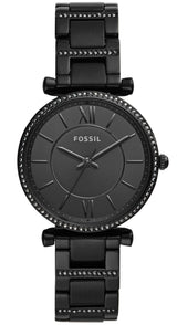 Fossil Carlie Black Dial Black Steel Strap Watch for Women - ES4488 Buy Now By Fossil
