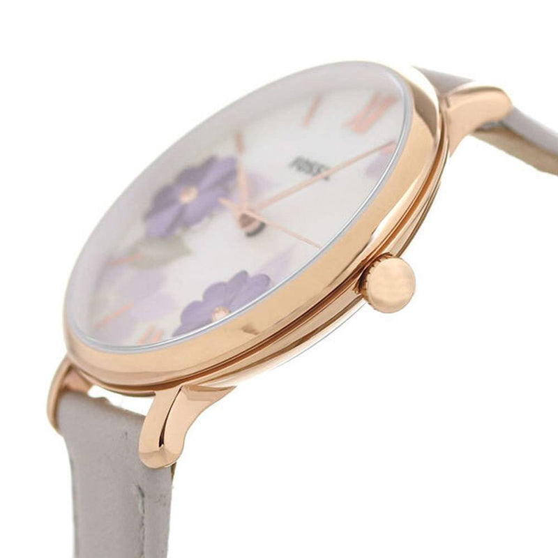 Fossil Jacqueline Mother of Pearl Dial Grey Leather Strap Watch for Women - ES4672 Buy Now By Fossil