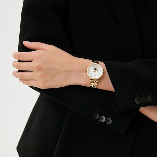 Fossil Jacqueline Moonphase Mother of Pearl Dial Gold Steel Strap Watch for Women - ES5167 Buy Now By Fossil