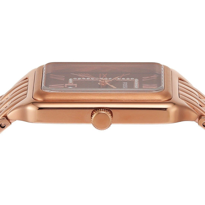 Fossil Raquel Three Hand Date Brown Dial Rose Gold Steel Strap Watch For Women - ES5323 Buy Now By Fossil