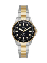 Fossil Blue Dive Three Hand Black Dial Two Tone Steel Strap Watch For Women - ES5349 Buy Now By Fossil