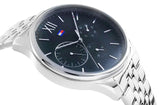 Shop Tommy Hilfiger Damon Chronograph Blue Dial Silver Steel Strap Watch for Men - 1791416 in USA
